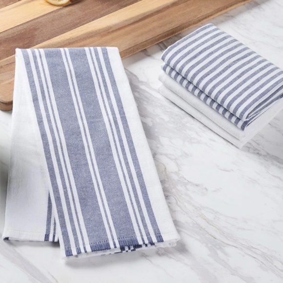 Better Homes & Gardens 3-Piece Oversized Kitchen Towel Set Washed Indigo, NWT - Picture 2 of 4